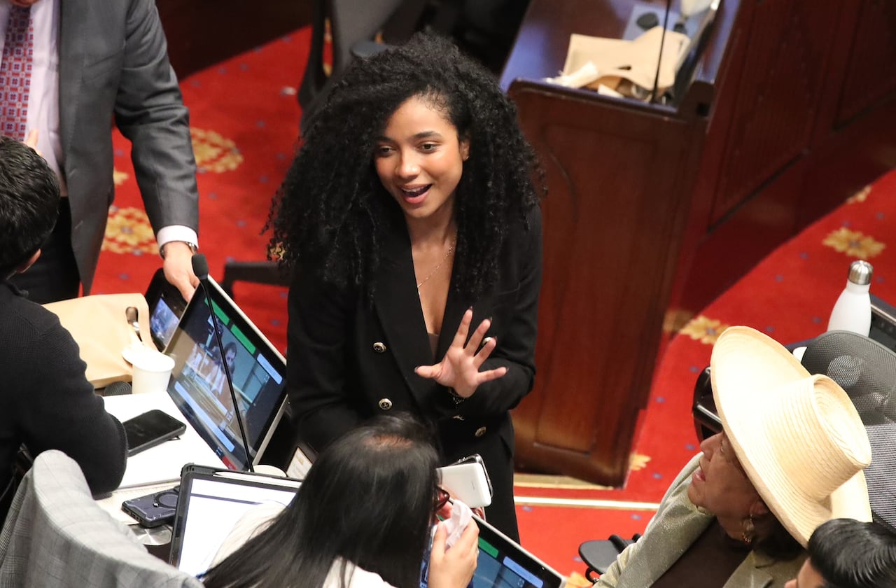 Juliana Guerrero en el Congreso de la República, en Bogotá, el 11 de marzo de 2025