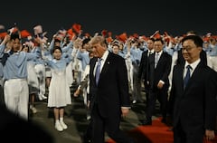 Donald Trump en su llegada oficial a Pekín, China.