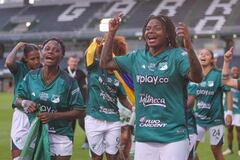 Las jugadoras del Deportivo Cali celebran la clasificación a la final de la Copa Libertadores Femenina 2025.