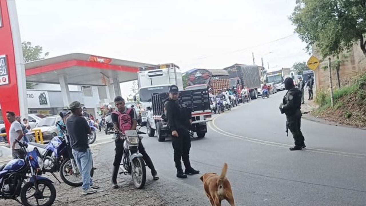 Las autoridades, a la altura de El Bordo, Cauca, detuvieron la marcha de los vehículos tras comprobarse de la existencia en este punto de la Panamericana de un paquete que al parecer tiene explosivos.