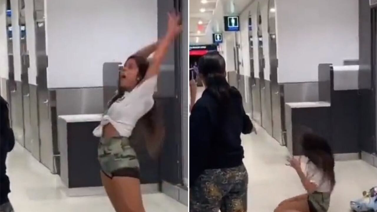 Mujer grita desesperadamente tras enterarse que su vuelo fue cancelado