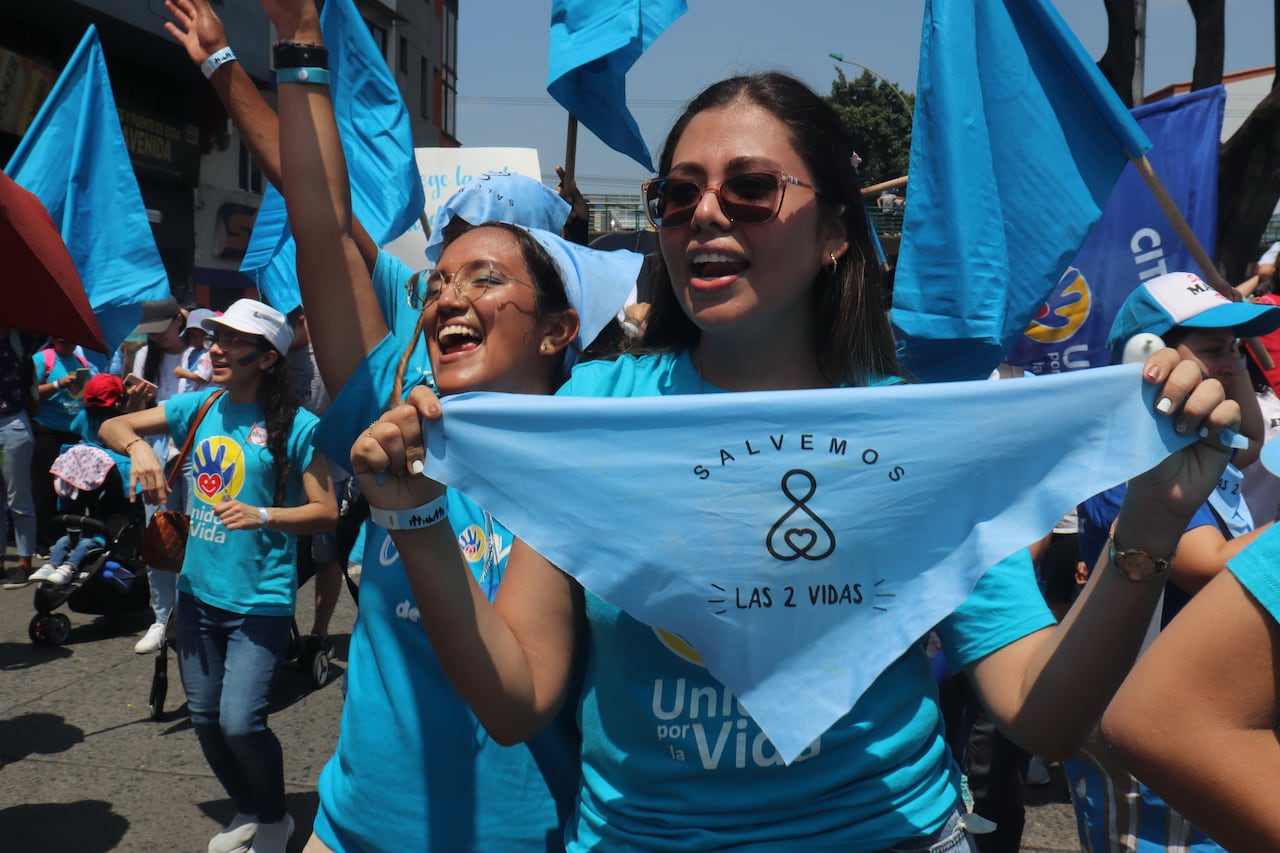 Marcha provida contra el aborto liderada por diversas organizaciones católicas para protestar contra las leyes que permiten la interrupción del embarazo.