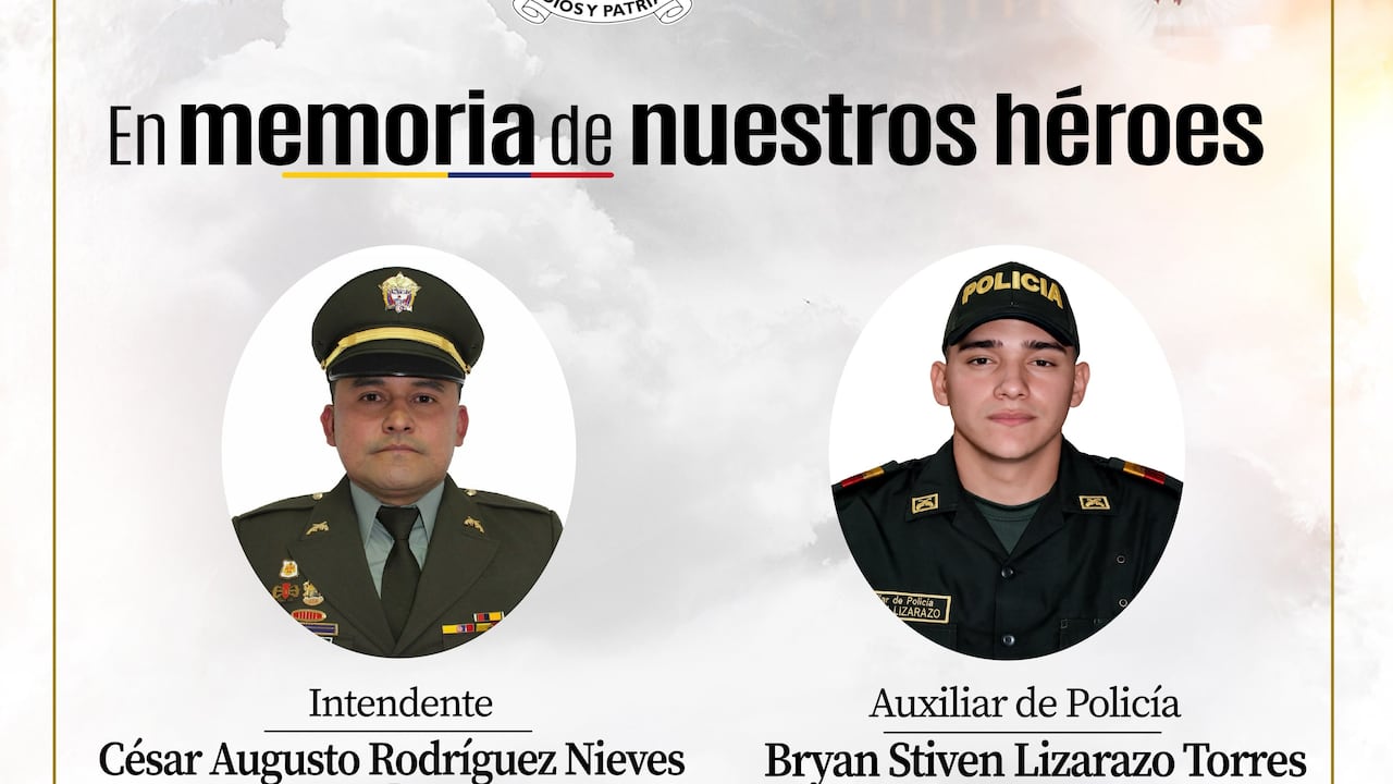 El intendente César Augusto Rodríguez y el patrullero Bryan Steven Lizarazo fueron asesinados durante un patrullaje en Ábrego.