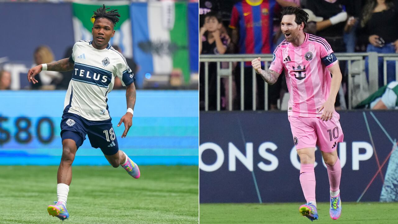 Édier Ocampo vs. Leo Messi en el juego por Concachampions entre Vancouver Whitecaps e Inter Miami
