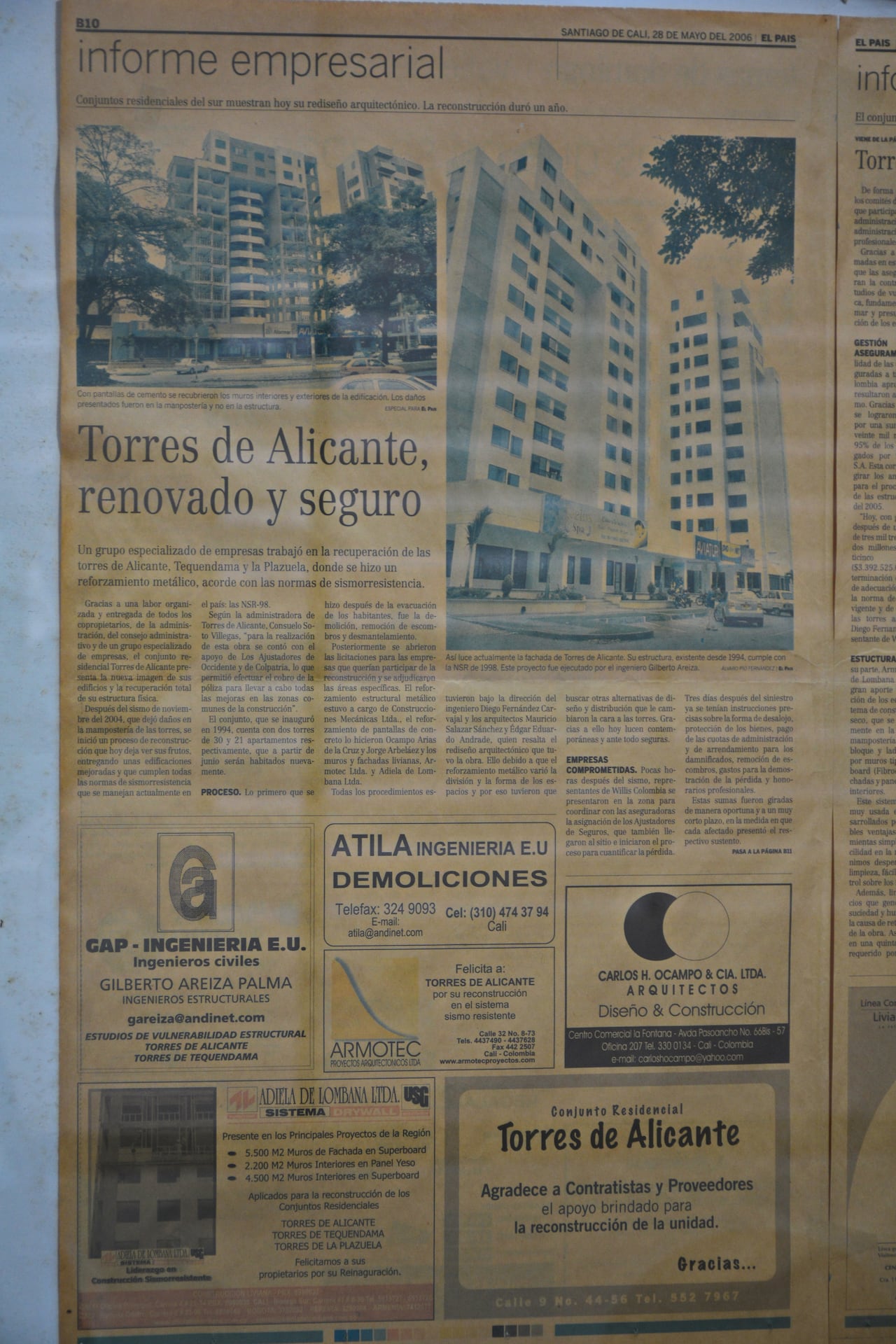 Así celebró la copropiedad de Torres de Alicante el reforzamiento realizado tras el temblor de 2004.