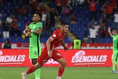 Luis Ramos celebrando su gol con América de Cali ante Atlético Nacional