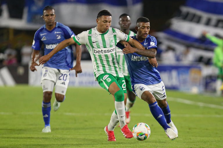 Bogotá. Abril 13 de 2025. Millonarios enfrenta a Atlético Nacional, por encuentro válido de la Liga BetPlay I 2025 de la fecha 13, en el estadio Nemesio Camacho El Campin. (Colprensa - Lina Gasca).