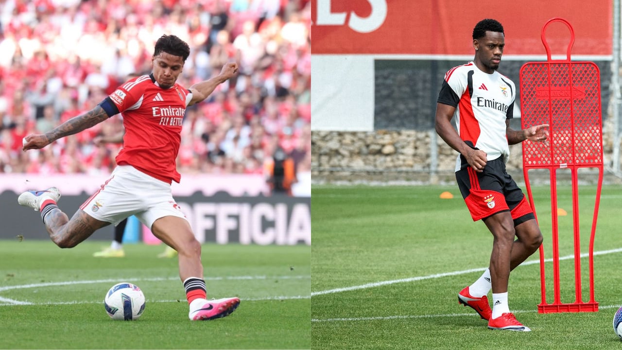 Richard Ríos y Jhon Jáder Durán son compañeros en el Benfica.