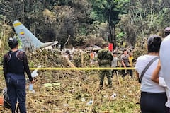 Momentos después de la caída del avión en Putumayo.
