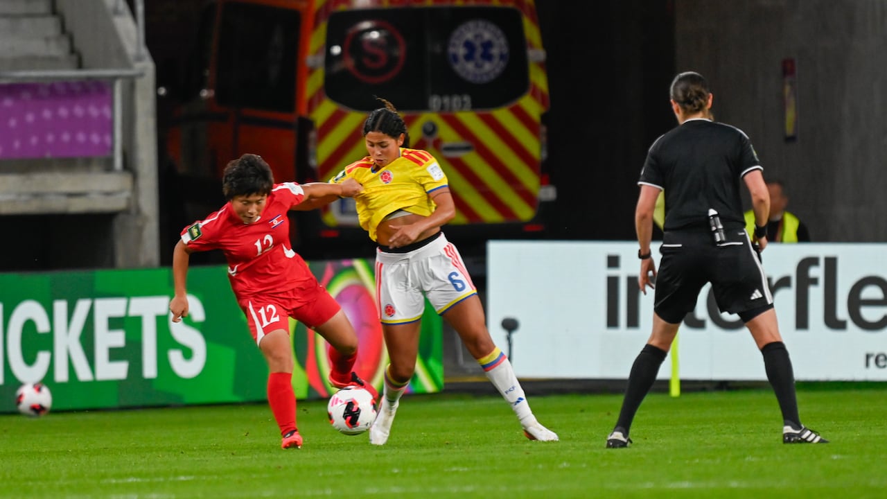 Momento del partido entre Colombia y Corea del Norte por la semifinales del Mundial Femenino Sub-20 de Polonia 2026.