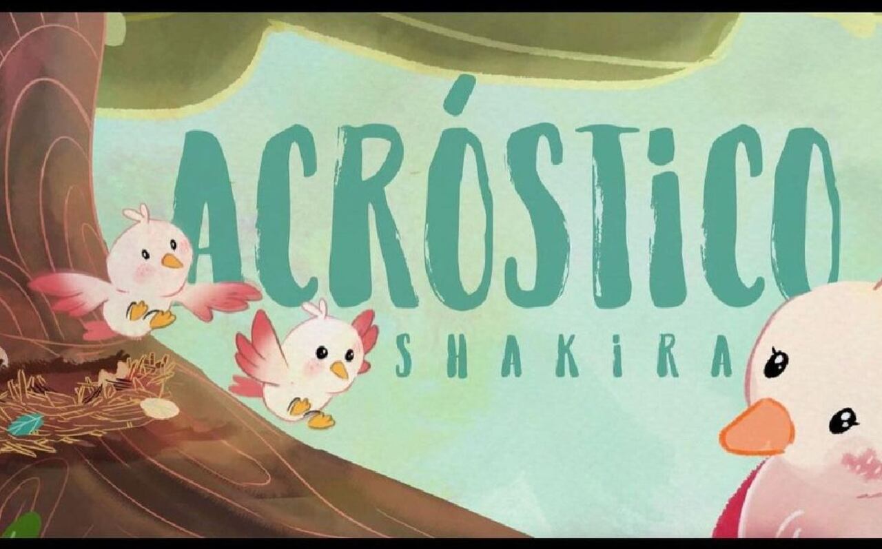 Acróstico, así se llama la nueva canción de Shakira, que tiene de portada a dos pajaritos, quienes al parecer esperan a su madre. Un representación de la colombiana, junto a sus hijos, Milan y Sasha. Imagen: Redes sociales Shakira