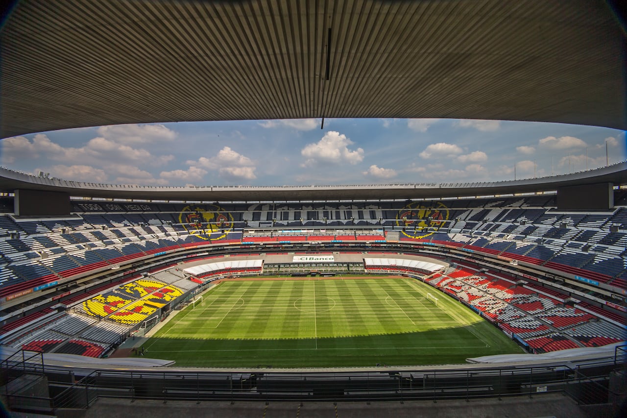 Imagen del estadio Azteca de Ciudad de México, antes del inicio de las obras para su remodelación para la Copa del Mundo de 2026.