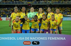 Imagen del partido entre Colombia y Chile por la fecha 6 de la Liga de Naciones Femenina.