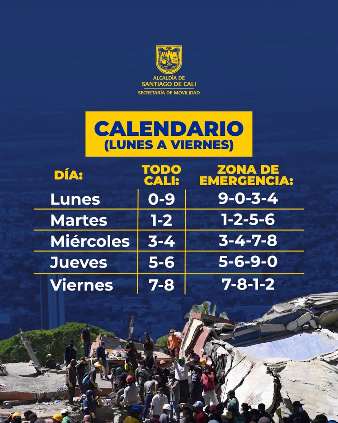 El polígono entre las carreras 36 y 66 mantendrá una restricción especial de cuatro dígitos por día para despejar el paso a los equipos de emergencia.