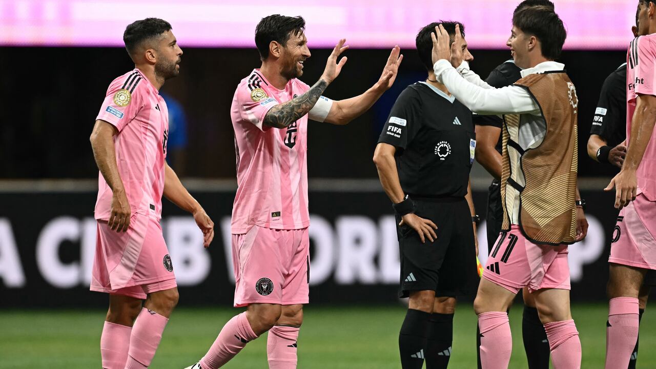 Lionel Messi celebrando el triunfo del Inter de Miami.