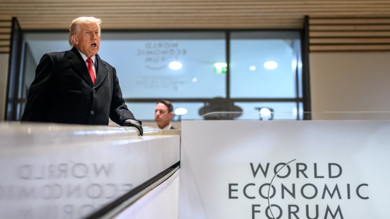 Durante el foro económico en Davos, el presidente de Estados Unidos dio un discurso.