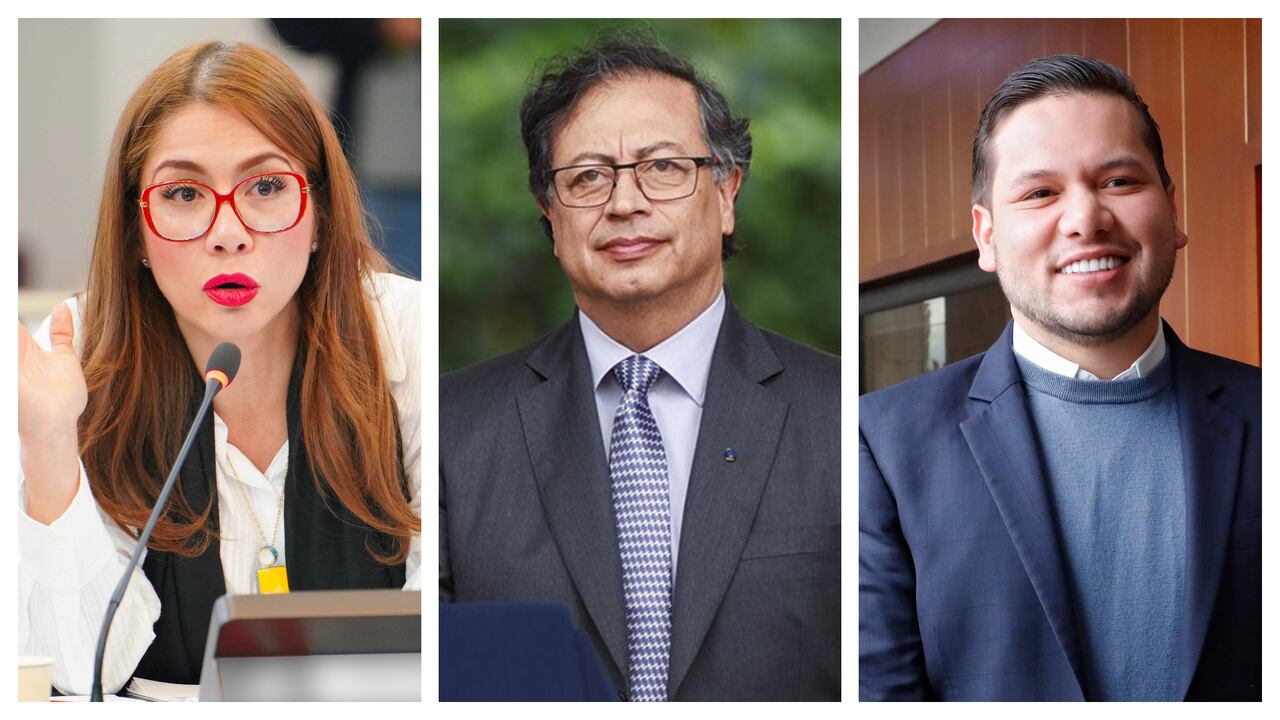 Catherine Juvinao, Gustavo Petro y Andrés Calle.