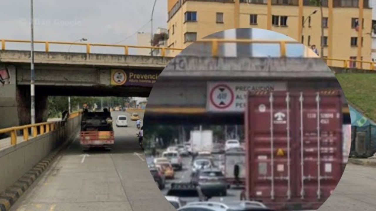 Vehículo de carga se atascó en paso elevado de la Avenida 3 Norte