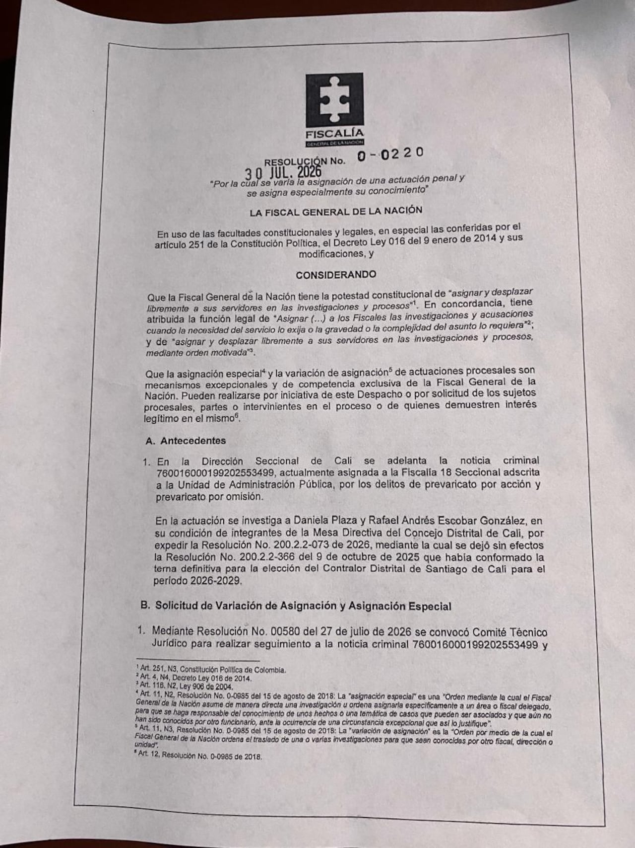 Documentos aportados por el abogado de los concejales Daniella Plaza y Andrés Escobar.