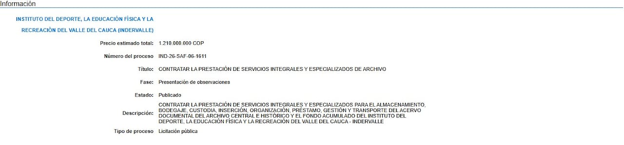 Este es el valor del contrato y su objetivo, según lo estipulado en el Secop II.