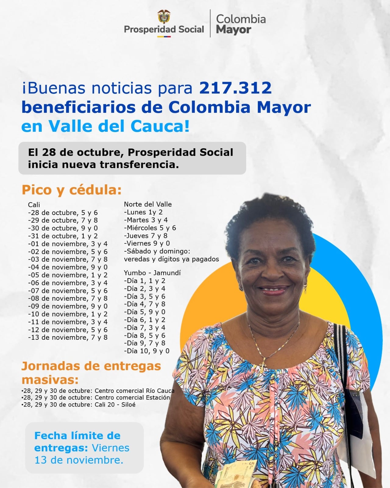 Fechas para reclamar el dinero de Colombia Mayor