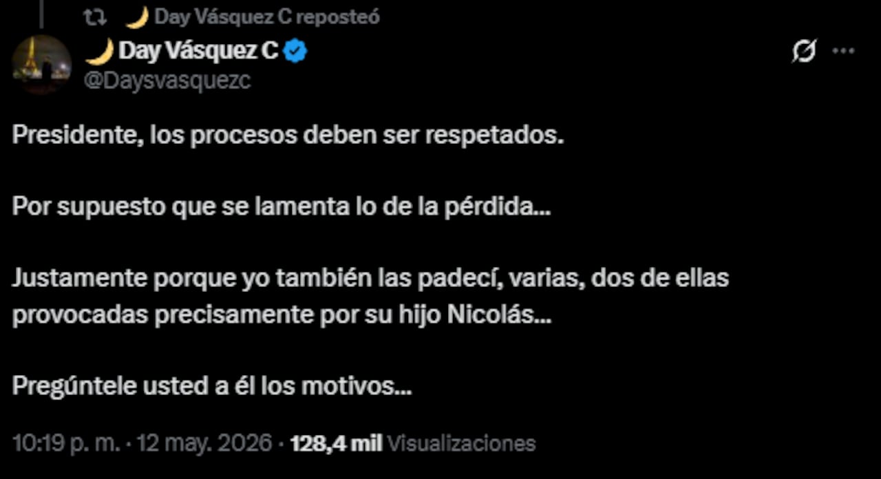 La controversia creció aún más tras la reacción pública de Daysuris Vásquez.