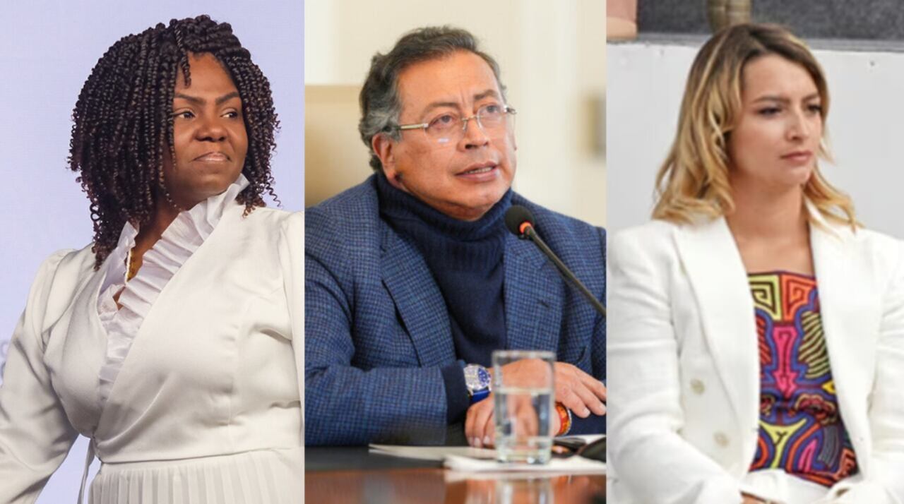 Francia Márquez, Gustavo Petro y Andrea Petro.