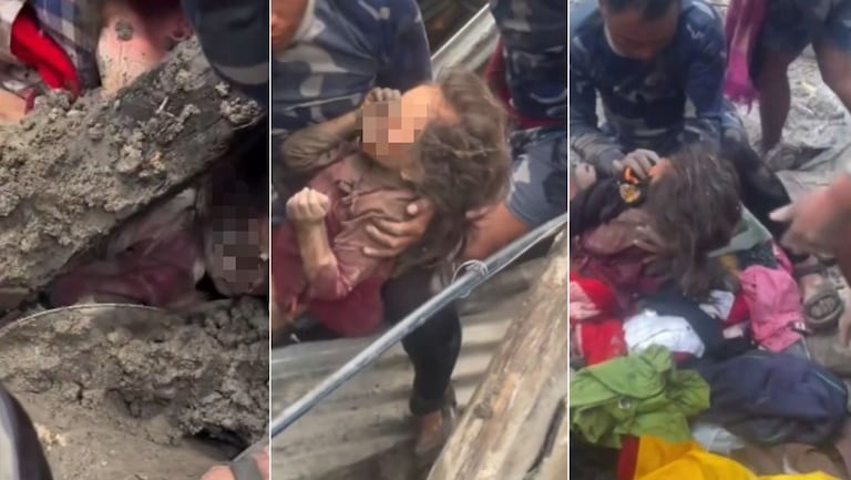 Rescatan viva a una niña que permaneció casi 60 horas bajo los escombros en Nepal