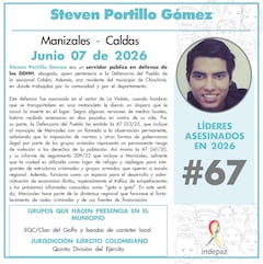 Steven Portillo Gómez trabajaba en la Defensoría del Pueblo de Caldas y era reconocido por su labor comunitaria.