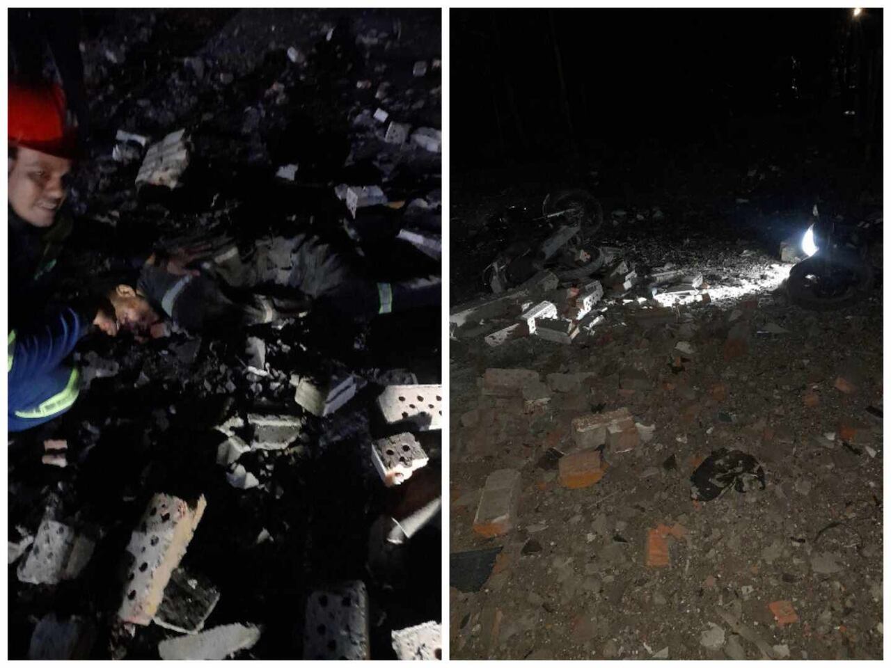 Momentos después de la explosión.