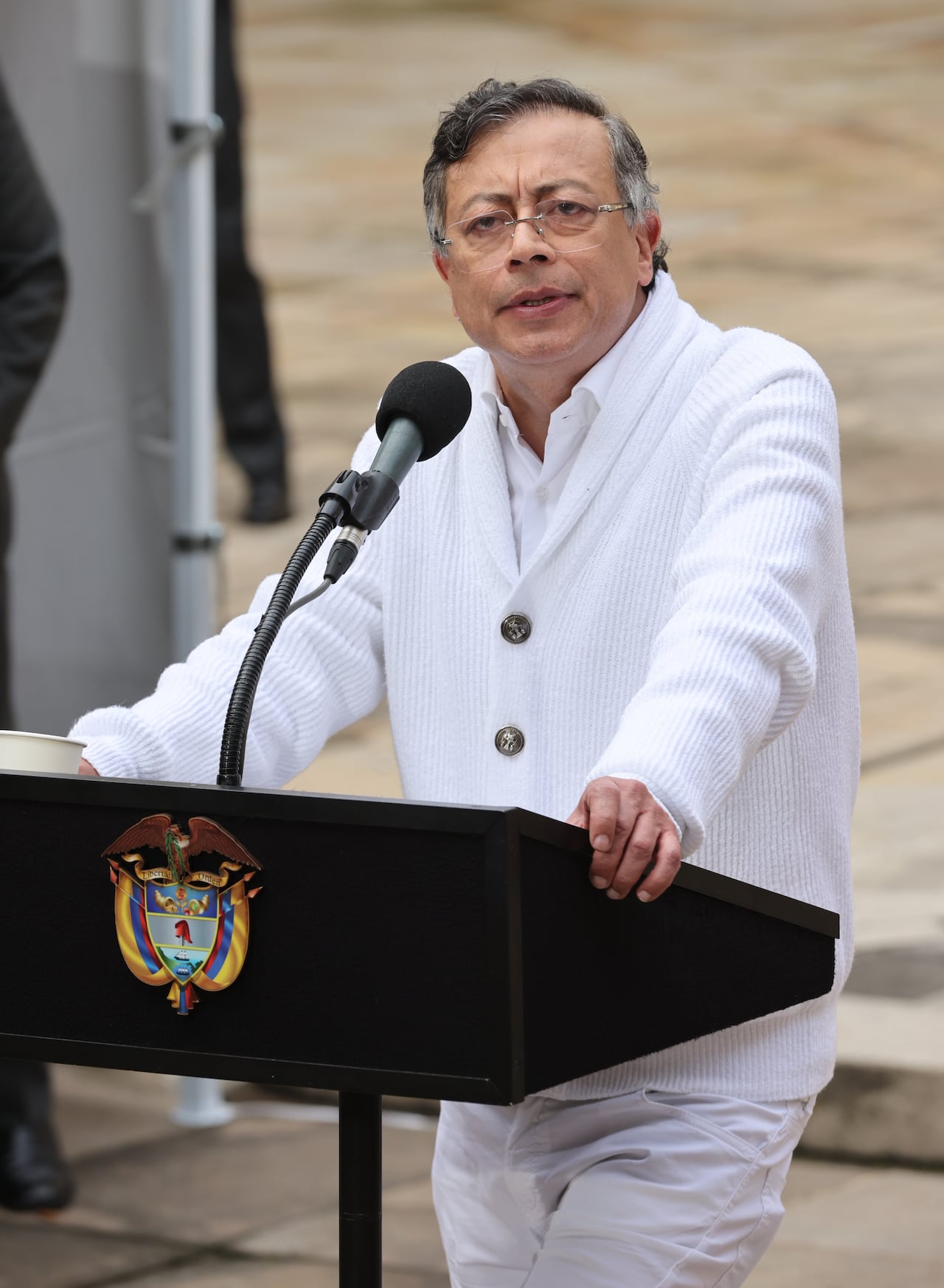 Presidente Gustavo Petro, votación en la mesa uno de la plaza de Bolívar