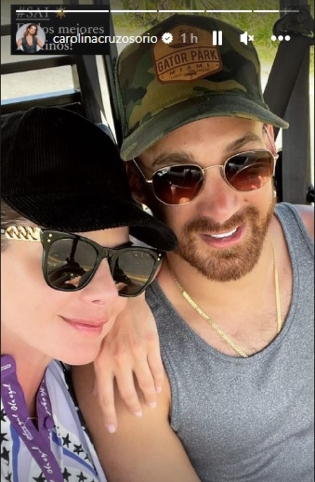 Carolina Cruz junto a su pareja, Jamil Farah.