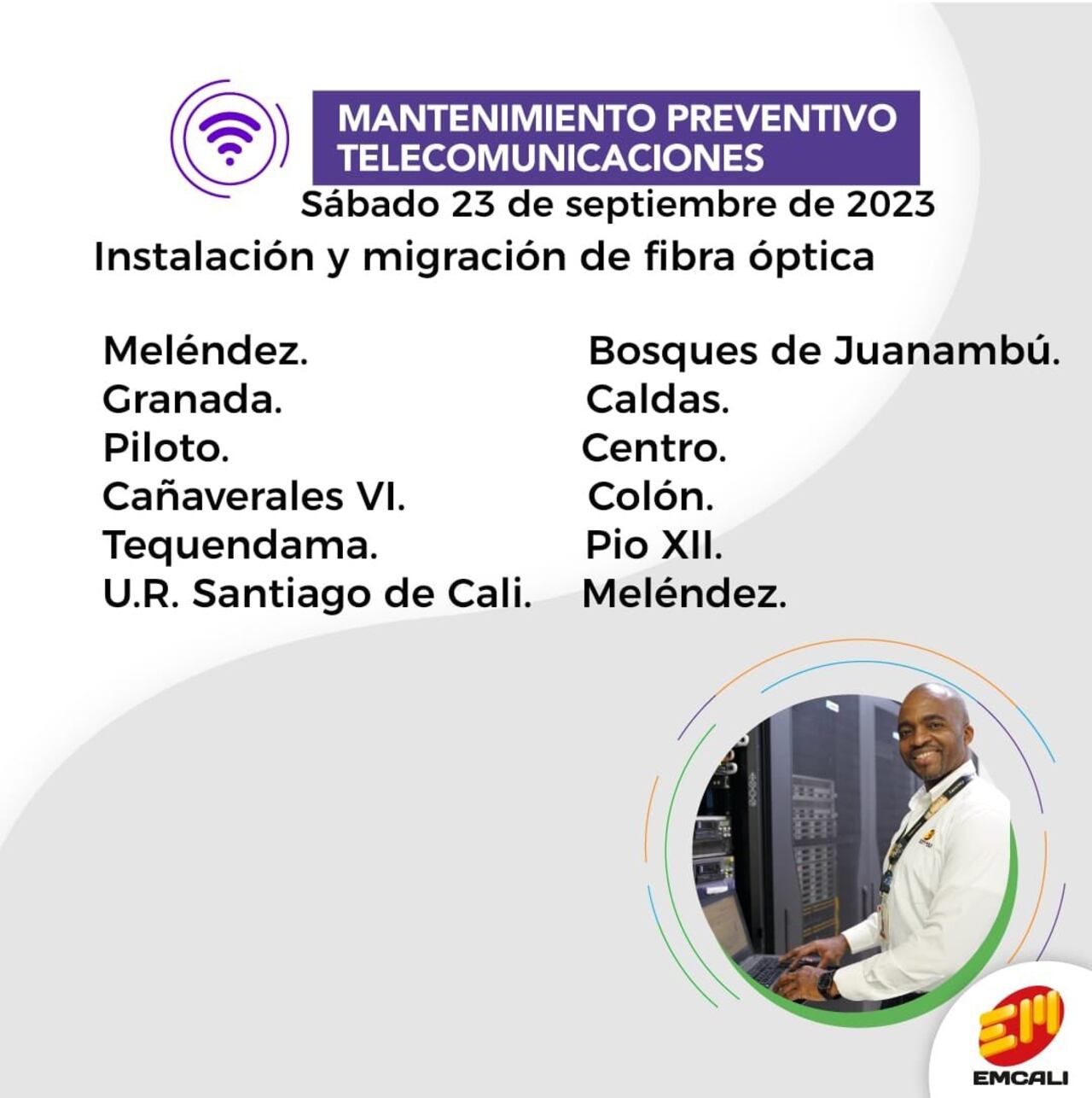 Mantenimiento de telecomunicaciones Emcali