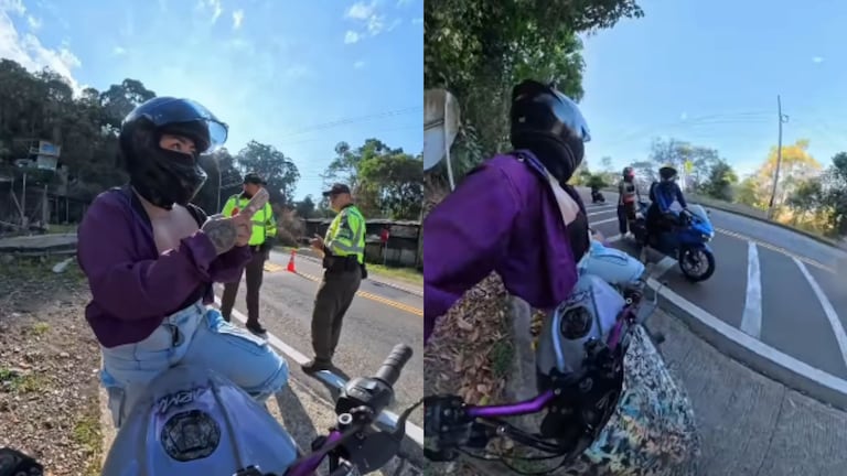 La creadora de contenido aseguró que decidió escapar para evitar la inmovilización de su motocicleta.