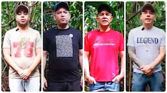 Yordyn Fabián Pérez, Jesús Antonio Pacheco, Rodrigo Antonio López y Franque Esley Hoyos Murcia, policías y funcionarios de la Fiscalía secuestrados por el ELN en Arauca.