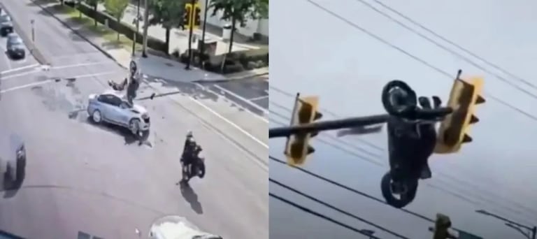 Moto accidentada en Canadá.