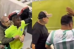 Pelea entre jugador e hinchas de Nacional