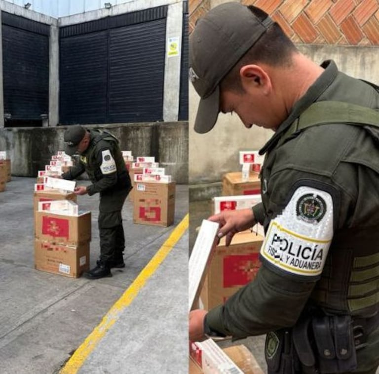 Uniformados de la Policía Fiscal y Aduanera incautaron 14.000 cajetillas de cigarrillos de contrabando durante un operativo de control en Ipiales, Nariño.