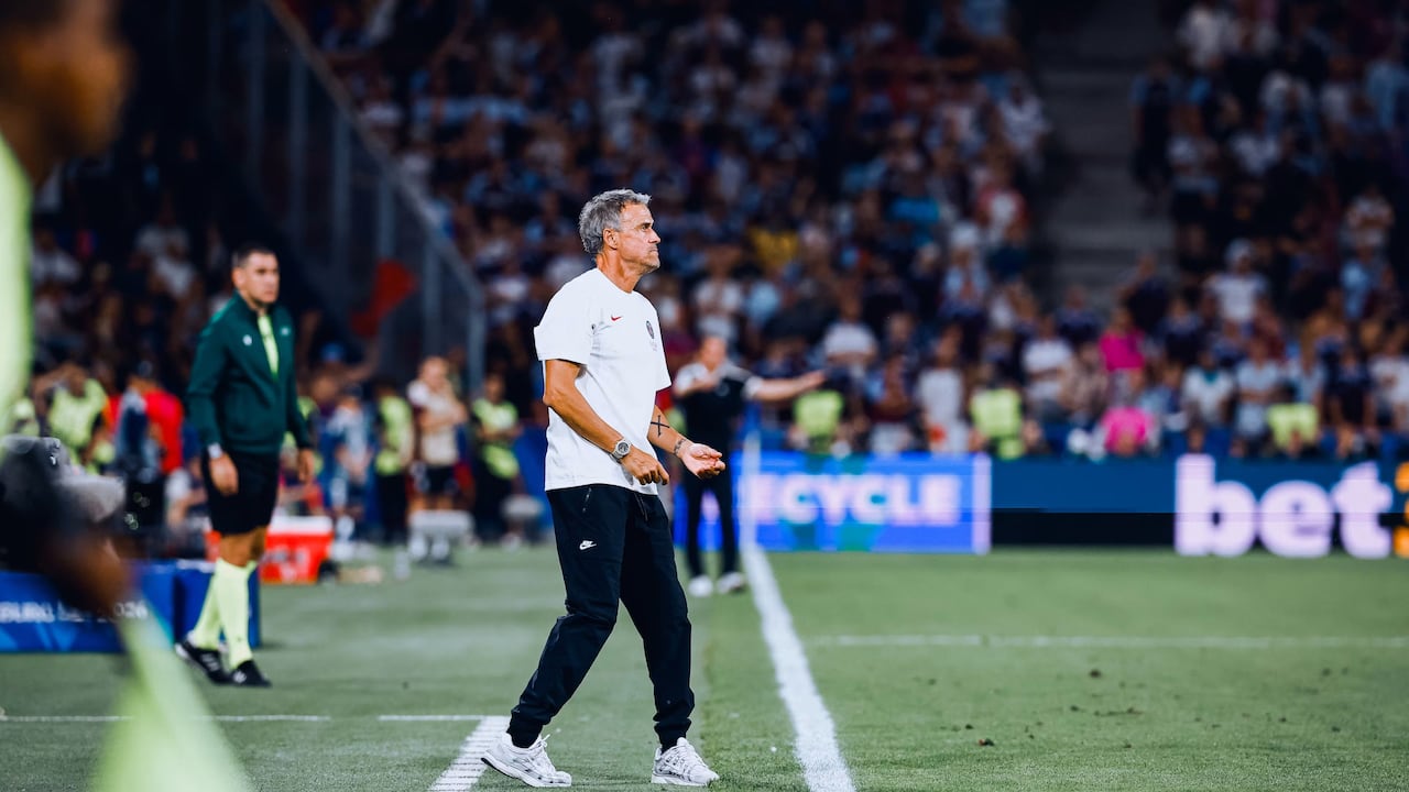 Luis Enrique durante uno de los partido del PSG.