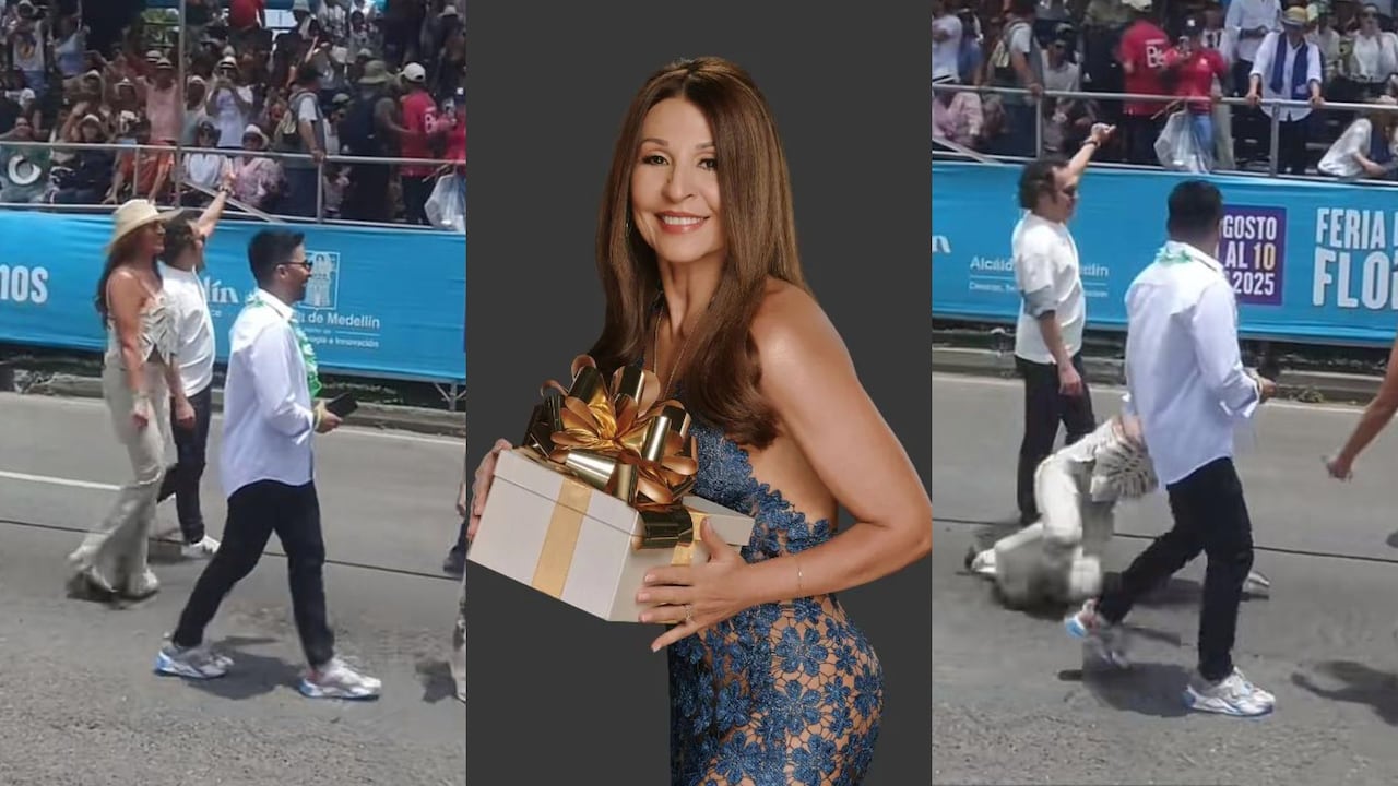 Amparo Grisales sufrió caída en pleno desfile de la Feria de las Flores y el momento fue blanco de burla en redes sociales.