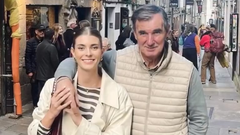 La modelo española Cristina Pérez Galcenco, junto a su padre, el exfutbolista Nacho Pérez.