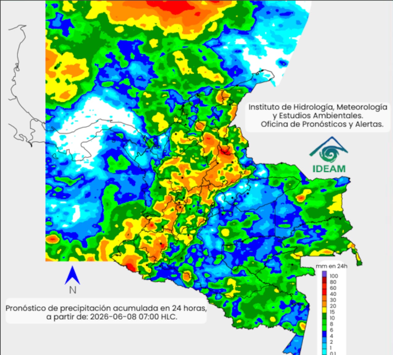 Pronóstico de precipitaciones Ideam