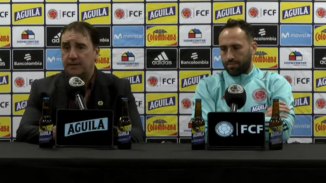 Néstor Lorenzo asistió junto a David Ospina a la rueda de prensa, luego del triunfo 4-1