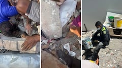 El intendente Daza apoyó el rescate de una mujer y su perro el 10 de agosto tras el colapso de un edificio en el barrio Capri, sur de Cali.