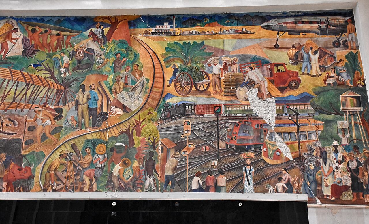 Daños Mural de Tejada en oficinas de Metrocali.