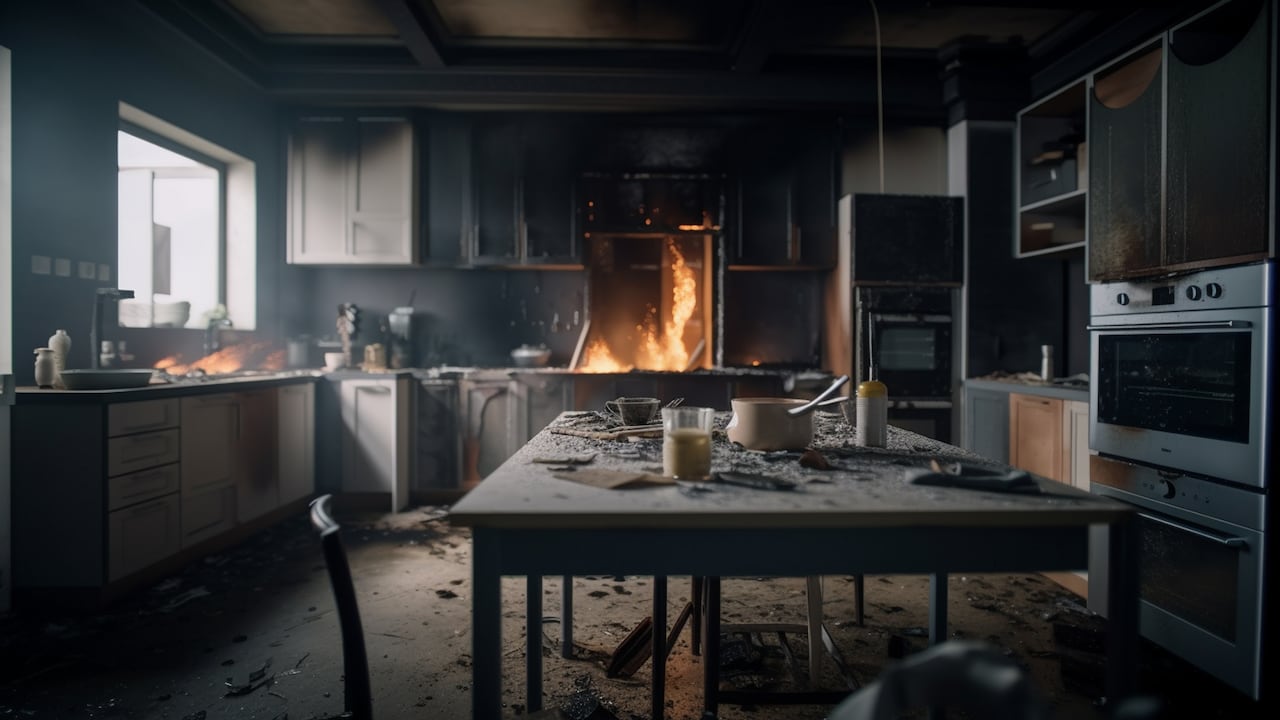 Incendio en la cocina