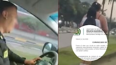 Momento en el que uniformados de la Policía de Cali insulta a una mujer. La institución ya sacó un comunicado sobre el hecho.