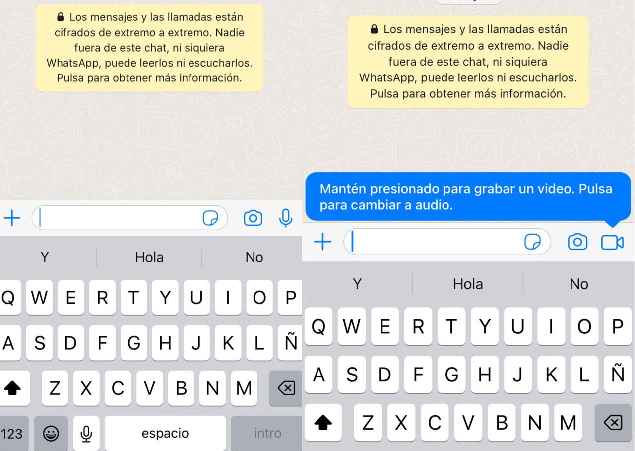 La nueva actualización de WhatsApp es intuitiva y permite enviar mensaje en forma de video.
