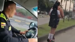 Dos uniformados tendrán que enfrentar acciones legales, tras publicar un video burlándose de una mujer que se transportaba con su hija en una patineta.