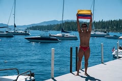Jorge Iván del Valle tras completar la Triple Corona del Lago Tahoe.